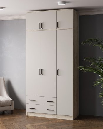 Шкаф Лагуна с антресолью крафт серый/кашемир (Текс) в Югорске - yugorsk.mebel-e96.ru