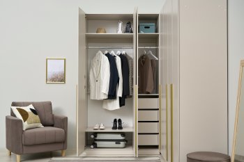 Гардеробная/шкаф 2200*1706 мм Ларго №3 Кашемир (Миф) в Югорске - yugorsk.mebel-e96.ru