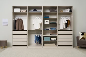 Гардеробная/шкаф 3200 мм Ларго №2 открытая Кашемир (Миф) в Югорске - yugorsk.mebel-e96.ru