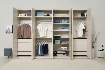 Гардеробная/шкаф 3200 мм Ларго №2 Кашемир (Миф) в Югорске - yugorsk.mebel-e96.ru