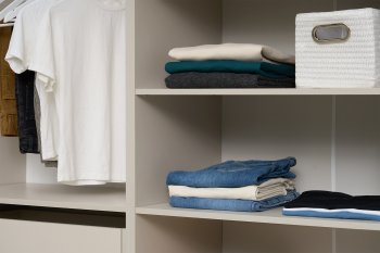 Гардеробная/шкаф 4000 мм Ларго №1 открытая Кашемир (Миф) в Югорске - yugorsk.mebel-e96.ru