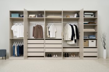 Гардеробная/шкаф 4000 мм Ларго №4 Кашемир (Миф) в Югорске - yugorsk.mebel-e96.ru