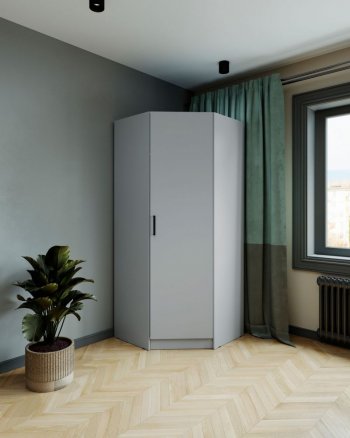 Шкаф угловой Ларс (угол скос), ЛДСП Серый камень (Микон) в Югорске - yugorsk.mebel-e96.ru