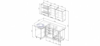 Угловой кухонный гарнитур Латте 1800х1000 мм в Югорске - yugorsk.mebel-e96.ru