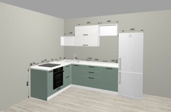 Угловой кухонный гарнитур Санвут 1516х2100 мм в Югорске - yugorsk.mebel-e96.ru