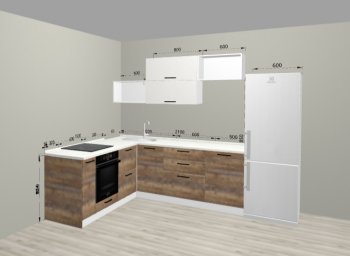 Угловой кухонный гарнитур Санвут 1516х2100 мм в Югорске - yugorsk.mebel-e96.ru
