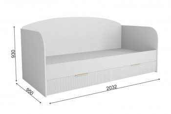 Кровать Лавис ДКД 2000.1 с ящиками белый софт (ДСВ) в Югорске - yugorsk.mebel-e96.ru