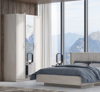 Шкаф распашной 1400 мм Лежер ШК-3103 холст белый (СанТан) в Югорске - yugorsk.mebel-e96.ru