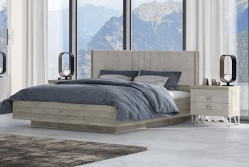 Кровать 1600 мм Лежер КР-311-16-16 дуб серый/велюр Missoni 18 (Сантан) в Югорске - yugorsk.mebel-e96.ru