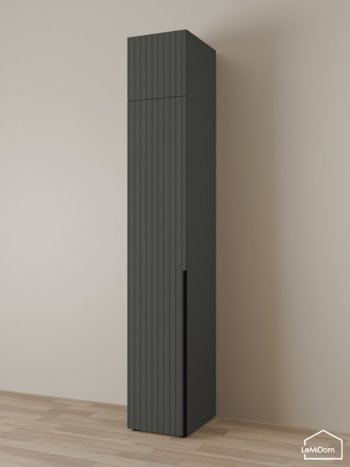 Шкаф с антресолью 400 мм Linnea MHR-1A-1 2450х400х510 (Графит-М 11.1.25) в Югорске - yugorsk.mebel-e96.ru