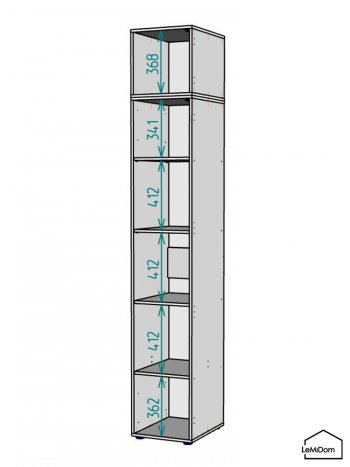 Шкаф с антресолью 400 мм Linnea MHR-1A-2 2450х400х510 (Графит-М 11.1.25) в Югорске - yugorsk.mebel-e96.ru
