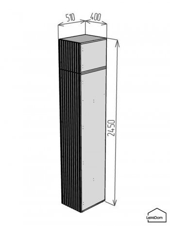 Шкаф с антресолью 400 мм Linnea MHR-1A-2 2450х400х510 (ДВ-М 11.1.25) в Югорске - yugorsk.mebel-e96.ru