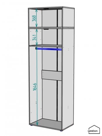 Шкаф с антресолью 800 мм Linnea MHR-2A-1 2450х800х510 (Графит-М 11.1.25) в Югорске - yugorsk.mebel-e96.ru