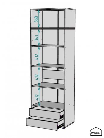 Шкаф с антресолью 800 мм Linnea MHR-2A-4 2450х800х510 (Белый-М 11.1.2) в Югорске - yugorsk.mebel-e96.ru