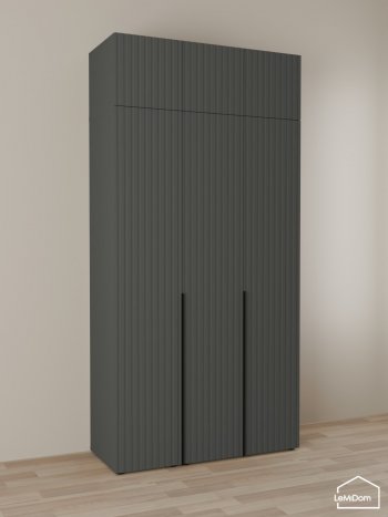 Шкаф с антресолью 1200 мм Linnea MHR-3A-1 2450х1200х510 (Графит-М 11.1.25) в Югорске - yugorsk.mebel-e96.ru
