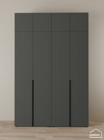 Шкаф с антресолью 1600 мм Linnea MHR-4A-1 2450х1600х510 (Графит-М 11.1.25) в Югорске - yugorsk.mebel-e96.ru
