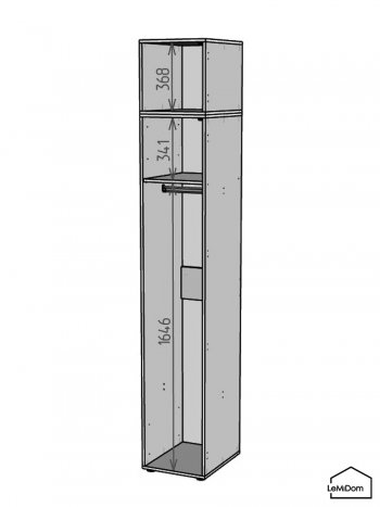 Шкаф с антресолью 400 мм Linnea MHR-1A-1 2450х400х510 (Белый-М 11.1.2) в Югорске - yugorsk.mebel-e96.ru