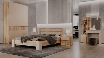 Спальный гарнитур Ленора вотан/кашемир, модульный (Лин) в Югорске - yugorsk.mebel-e96.ru