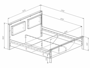 Кровать Либерти 1600/1800 мм с плитой 22 (Росток) в Югорске - yugorsk.mebel-e96.ru