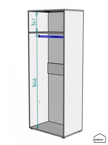 Шкаф Linnea MHR-2 2050х800х510 (Белый-М 11.1.1) в Югорске - yugorsk.mebel-e96.ru