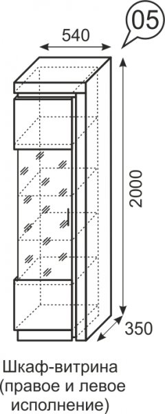 Шкаф-витрина Люмен №5 (ИжМ) в Югорске - yugorsk.mebel-e96.ru