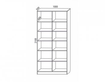 Шкаф распашной 1000 мм М6-2.4 Б+Б 100 (М6) в Югорске - yugorsk.mebel-e96.ru
