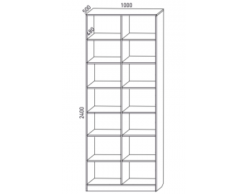 Шкаф распашной 1000 мм М6-2.4 Б+Б 100 + антресоль (М6) в Югорске - yugorsk.mebel-e96.ru