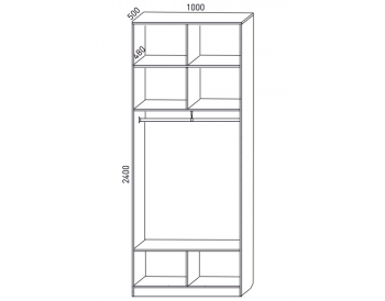 Шкаф распашной 1000 мм М6-2.1 П 100 + антресоль (М6) в Югорске - yugorsk.mebel-e96.ru