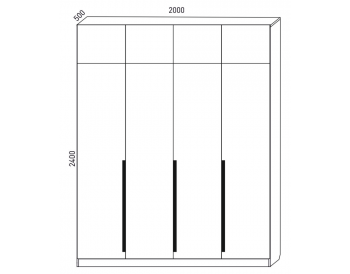 Шкаф распашной 2000 мм  М6-4.1.1 П+П+П+П 200 + антресоль (М6) в Югорске - yugorsk.mebel-e96.ru