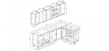 Кухонный гарнитур угловой Меренга МДФ 2600*1600 мм Sanvut в Югорске - yugorsk.mebel-e96.ru