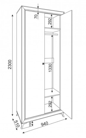 Шкаф 2-х дверный Саванна М25 (Риннер) в Югорске - yugorsk.mebel-e96.ru