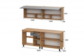 Кухонный гарнитур Монако 2000 мм графит (СВ) в Югорске - yugorsk.mebel-e96.ru