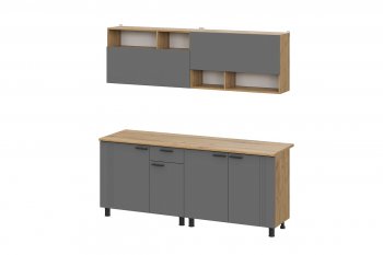 Кухонный гарнитур Монако 2000 мм графит (СВ) в Югорске - yugorsk.mebel-e96.ru