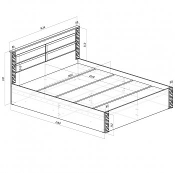 Кровать двуспальная Монако КР-16 кашемир (БТС) в Югорске - yugorsk.mebel-e96.ru