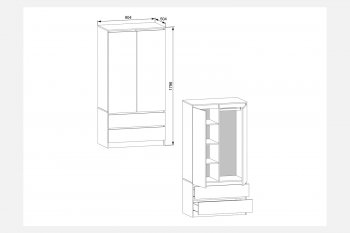 Шкаф 900 мм с антресолью Мори (ДСВ) в Югорске - yugorsk.mebel-e96.ru