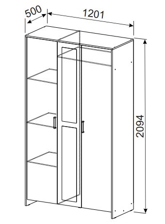 Шкаф распашной 1200 мм Дольче (СВ) в Югорске - yugorsk.mebel-e96.ru