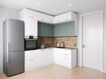 Кухонный гарнитур угловой Муссон 2200*1700 мм (Санвут) в Югорске - yugorsk.mebel-e96.ru