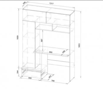 Стол компьютерный Некст-1 + Шкаф (СВ) в Югорске - yugorsk.mebel-e96.ru