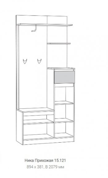 Прихожая Ника 15.121 в Югорске - yugorsk.mebel-e96.ru