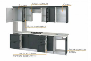 Кухонный гарнитур 3000 мм Николь-1 (Росток) в Югорске - yugorsk.mebel-e96.ru