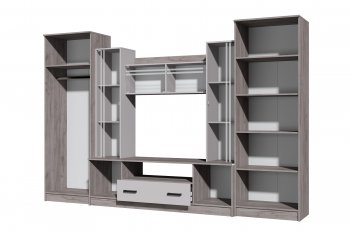Стенка Николь-2 крафт серый/кашемир (Зарон) в Югорске - yugorsk.mebel-e96.ru