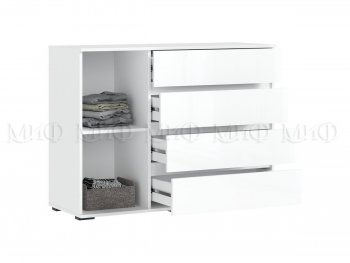 Комод 1 дверь 4 ящика (1200) Норд,  белый (Миф) в Югорске - yugorsk.mebel-e96.ru