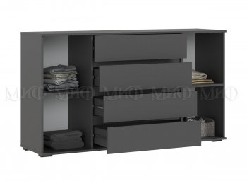 Комод 2 двери 4 ящика (1600) Норд, графит (Миф) в Югорске - yugorsk.mebel-e96.ru