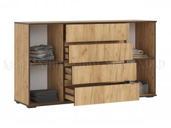 Комод 2 двери 4 ящика (1600) Норд, крафт (Миф) в Югорске - yugorsk.mebel-e96.ru