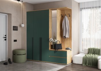 Прихожая Норд+Шкаф 1200, крафт/изумруд (Миф) в Югорске - yugorsk.mebel-e96.ru
