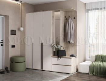 Прихожая Норд модульная крафт серый/кашемир (Миф) в Югорске - yugorsk.mebel-e96.ru