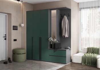Прихожая Норд+Шкаф 1200, графит/изумруд (Миф) в Югорске - yugorsk.mebel-e96.ru