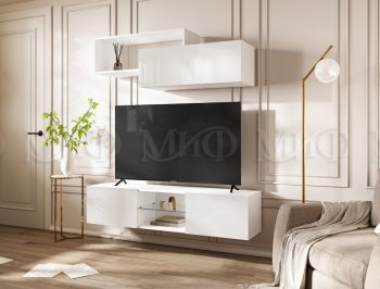 Стенка Норд-1 белый глянец (Миф) в Югорске - yugorsk.mebel-e96.ru