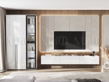 Стенка Норд белый глянец (Миф) в Югорске - yugorsk.mebel-e96.ru