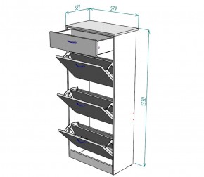 Обувница W23 (ДВ-Графит) в Югорске - yugorsk.mebel-e96.ru